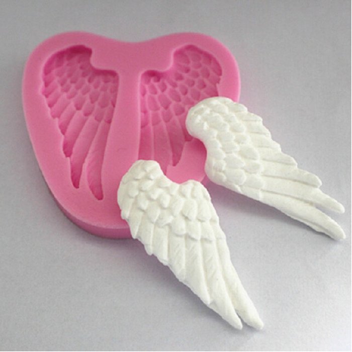 Bhbuy Angel Wing Soft Silicone Fondant Decorating Fondant Cake Decoration Mold Mould N2