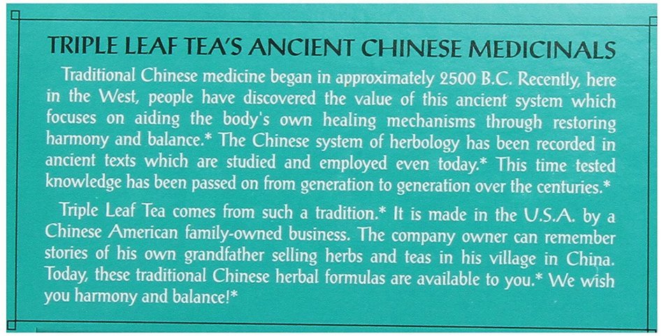 Triple Leaf Tea, Relaxing, 20 Tea Bags (Pack of 6) N4