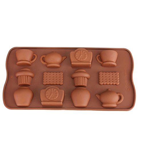 Tea Cup Clock Teapot Silicone Cake Mold Chocolate Mould Baking Tools N3