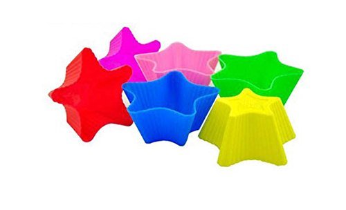 Stars Shape Muffin Cup Silicone Cake Mold Chocolate Pudding Mould Ice Jelly 7Cm Cake Bakeware