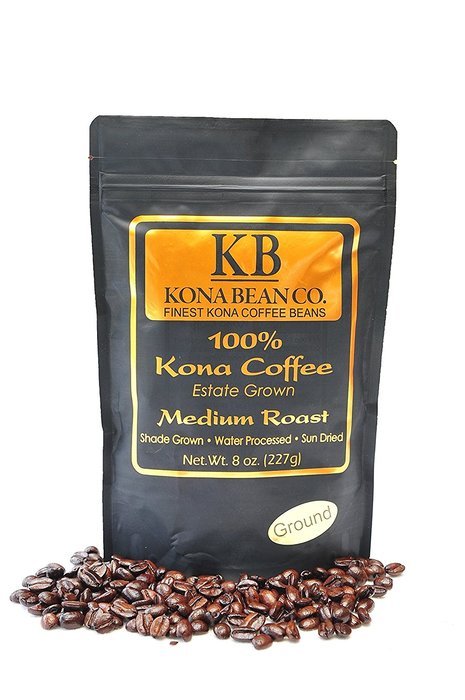 Kona Bean Co. 100% Kona Coffee Estate Grown - Medium Roast - Ground 8oz N3