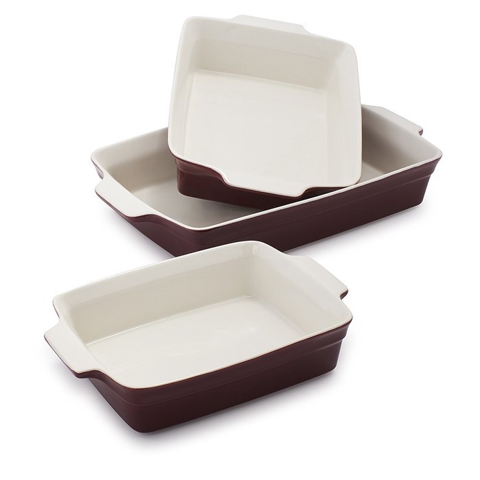 Sur La Table Stoneware Bakers Y09-3SR , Set of 3, Wine