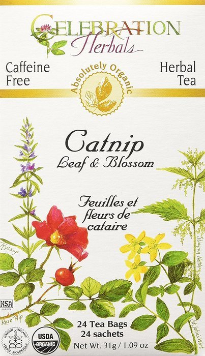 Celebration Herbals Organic Catnip Leaf and Blossom Tea Caffeine Free -- 24 Herbal Tea Bags