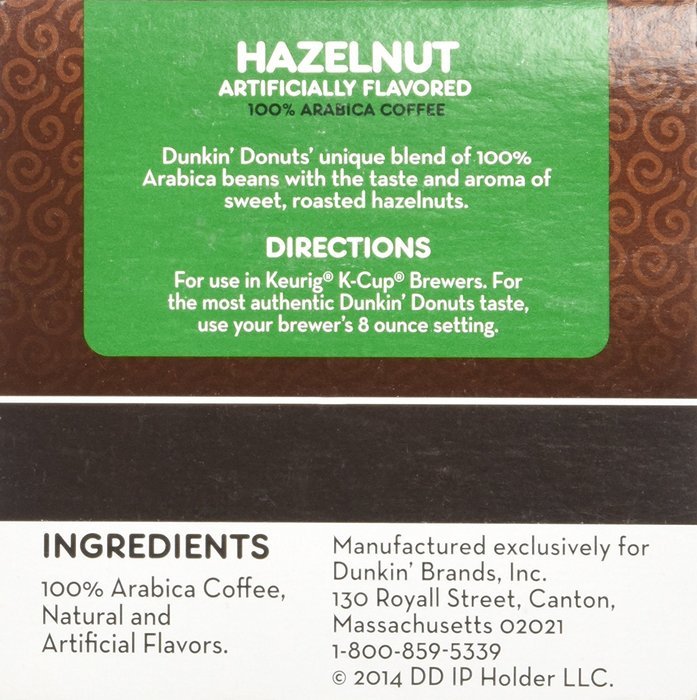Dunkin Donuts K-cups Hazelnut - Box of 12 Kcups for Use in Keurig Coffee Brewers N4