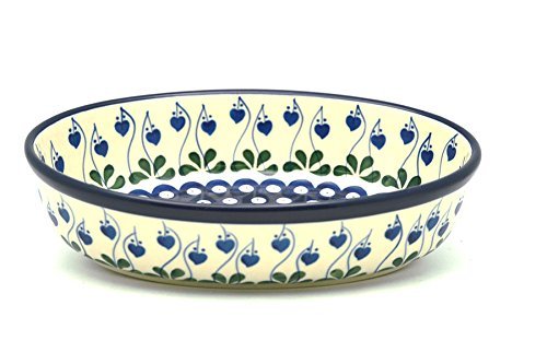 Polish Pottery Baker - Oval - Small - Bleeding Heart
