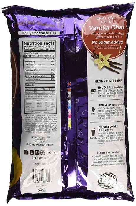 Big Train Chai - No Sugar Added Vanilla Chai (3.5 lb Bulk Bag) N2