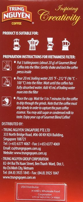 Trung Nguyen Gourmet Blend, 17.6 Oz (Pack of 2) N4