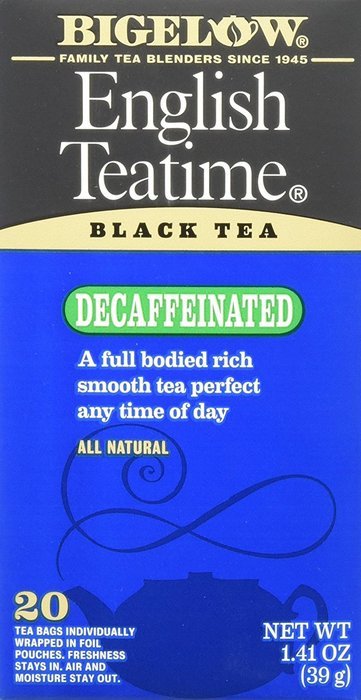 Bigelow Decaffeinated English Teatime Tea, 20-Count Boxes (Pack of 6)
