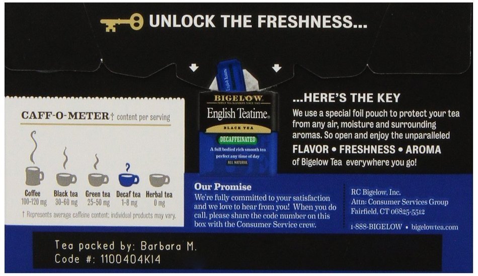 Bigelow Decaffeinated English Teatime Tea, 20-Count Boxes (Pack of 6) N3