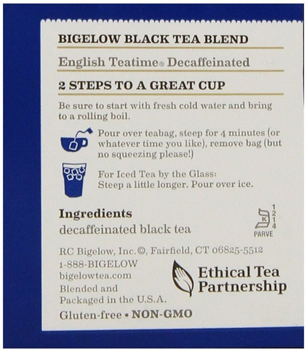 Bigelow Decaffeinated English Teatime Tea, 20-Count Boxes (Pack of 6) N4