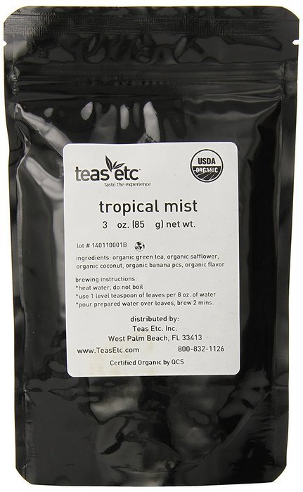 Teas Etc Tropical Mist Organic Loose Leaf Green Tea 3 oz.