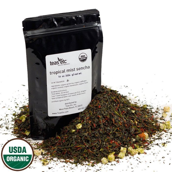 Teas Etc Tropical Mist Organic Loose Leaf Green Tea 3 oz. N3
