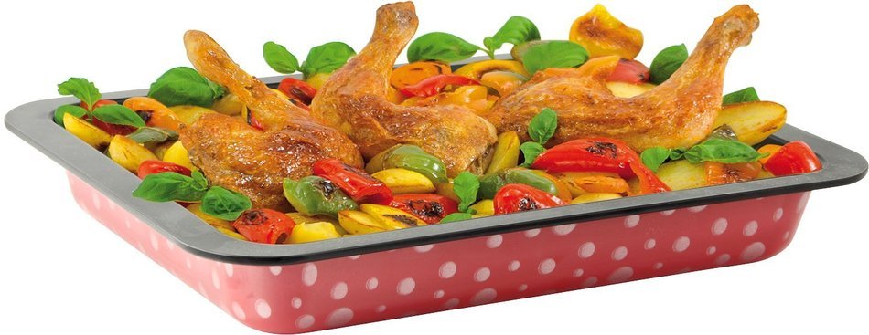 Zenker 7286 "Special Cooking" Baking Tin, Black/Red, 14.37 x 10.63 x 1.97"