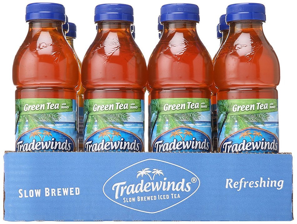 Tradewinds Slow Brewed Iced Tea, Green Tea 18.5-ounce plastic bottles (Pack of 12) N2