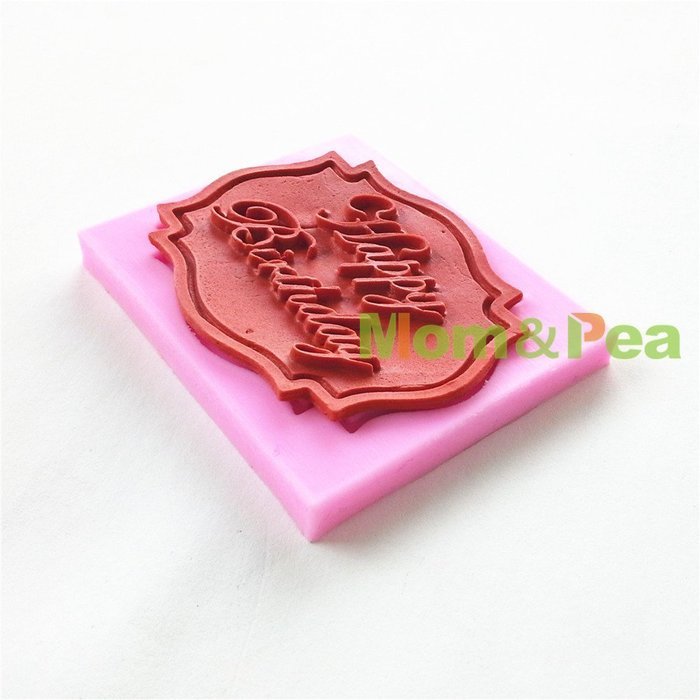 Mom&pea 0636 Happy Birthday Shaped Silicone Mould for Fondant Cake Sugar Paste Cake Decoration 3d Cake Toppers... N2