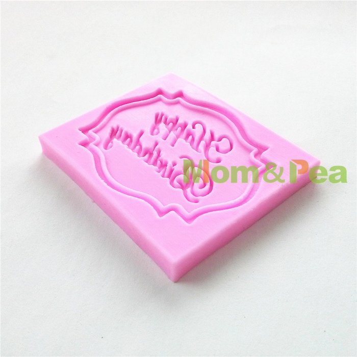 Mom&pea 0636 Happy Birthday Shaped Silicone Mould for Fondant Cake Sugar Paste Cake Decoration 3d Cake Toppers... N4