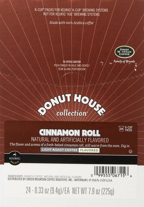 Donut House Collection Coffee, Cinnamon Roll, K-Cup Portion Count for Keurig K-Cup Brewers, 24-Count N6