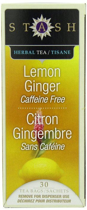 Stash Tea Lemon Ginger Herbal Tea, 30 Count Tea Bags in Foil (Pack of 6) N2