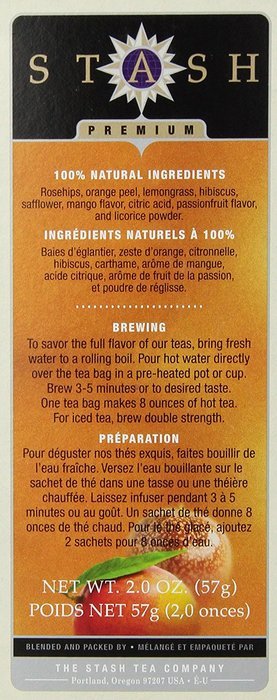 Stash Tea Lemon Ginger Herbal Tea, 30 Count Tea Bags in Foil (Pack of 6) N20