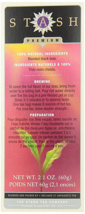 Stash Tea Lemon Ginger Herbal Tea, 30 Count Tea Bags in Foil (Pack of 6) N57