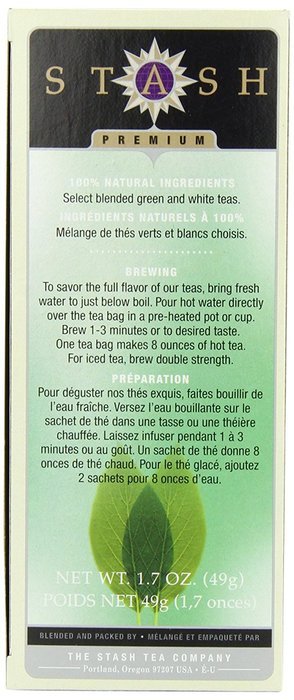 Stash Tea Lemon Ginger Herbal Tea, 30 Count Tea Bags in Foil (Pack of 6) N82