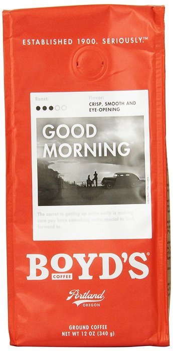 Boyd's Coffee Ground Coffee, Good Morning, Medium Roast , 12-Ounce Bag