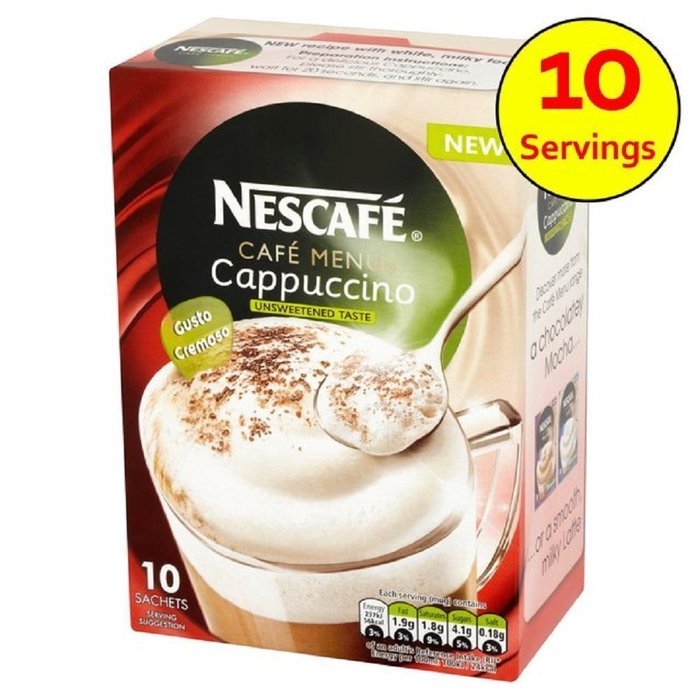 Nescafe Instant Cappuccino (Unsweetened) in Individual Pockets 3 Packs