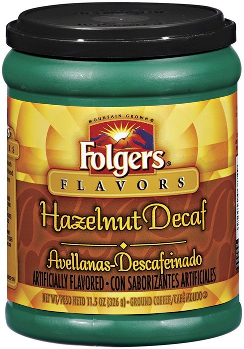 Folgers Decaf Hazelnut Flavored Ground Coffee, 11.5 Ounce