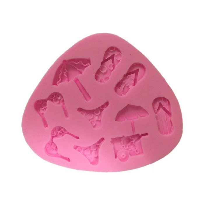 Yunko Beach Umbrella Slipper Silicone Mould Fondant Silicone Sugar Mini Mold Craft Molds DIY Cake Decorating N2