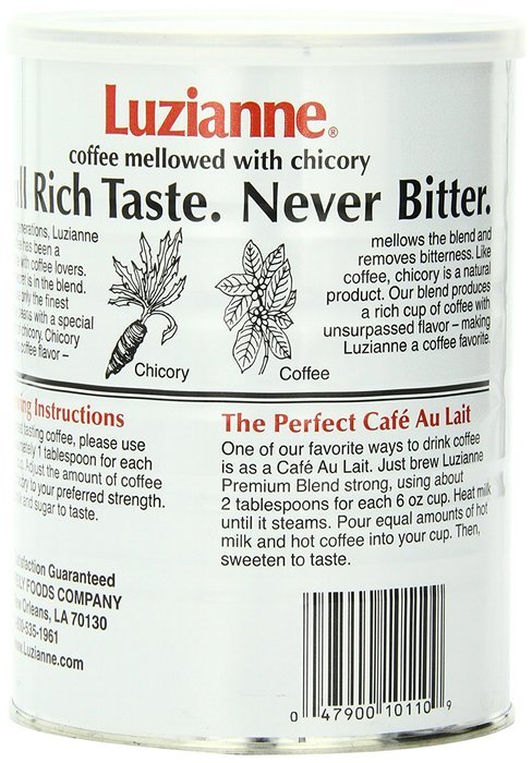 Luzianne Premium Blend Coffee & Chicory, 16 Ounce Cans (Pack of 3) N3