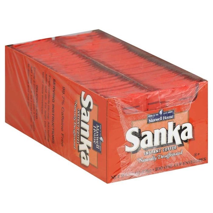 Sanka Instant Coffee Naturally Decaffeinated, 100-Count Pack, Net Wt. 5.9 Ounce N5