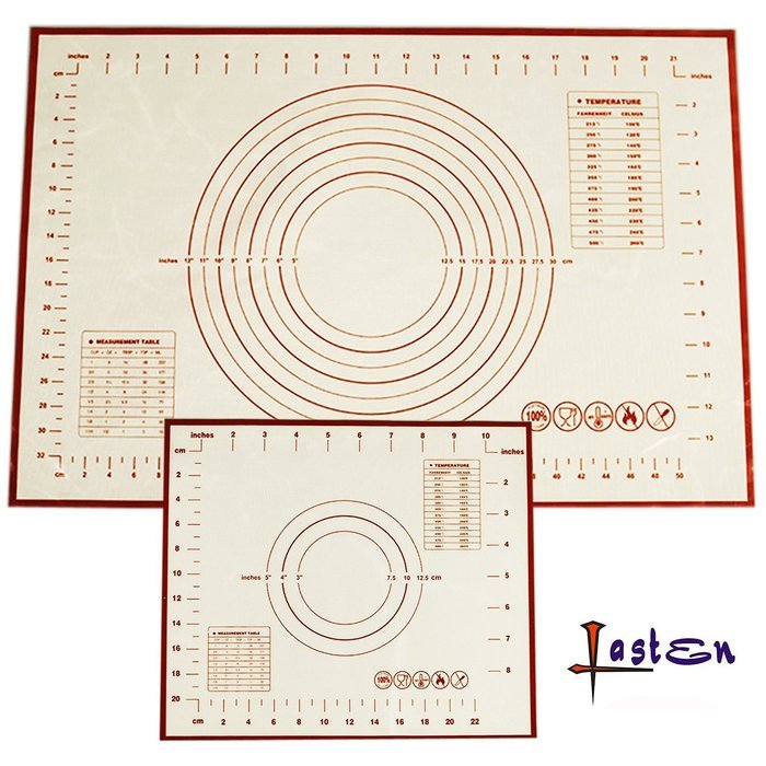 Lasten&reg; Silicone Mat Set, Beige Premium Silicone Baking Mat, Silicone Kneading Mat, Non Stick Heat Resistant,...