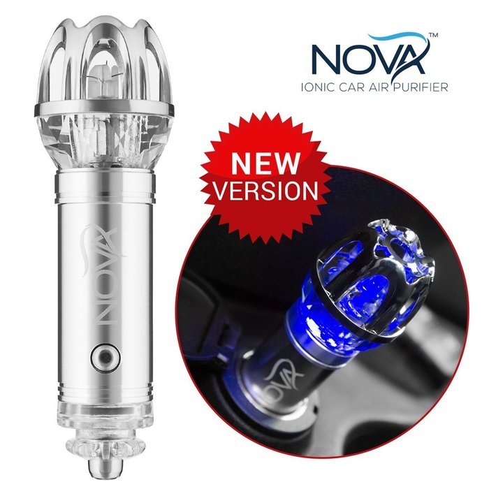 Car Air Purifier and Ionizer by Nova - Best Auto Freshener - Negative Ion & Ozone Generator - Removes Dust, Pollen...