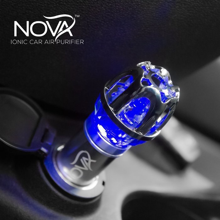 Car Air Purifier and Ionizer by Nova - Best Auto Freshener - Negative Ion & Ozone Generator - Removes Dust, Pollen... N3
