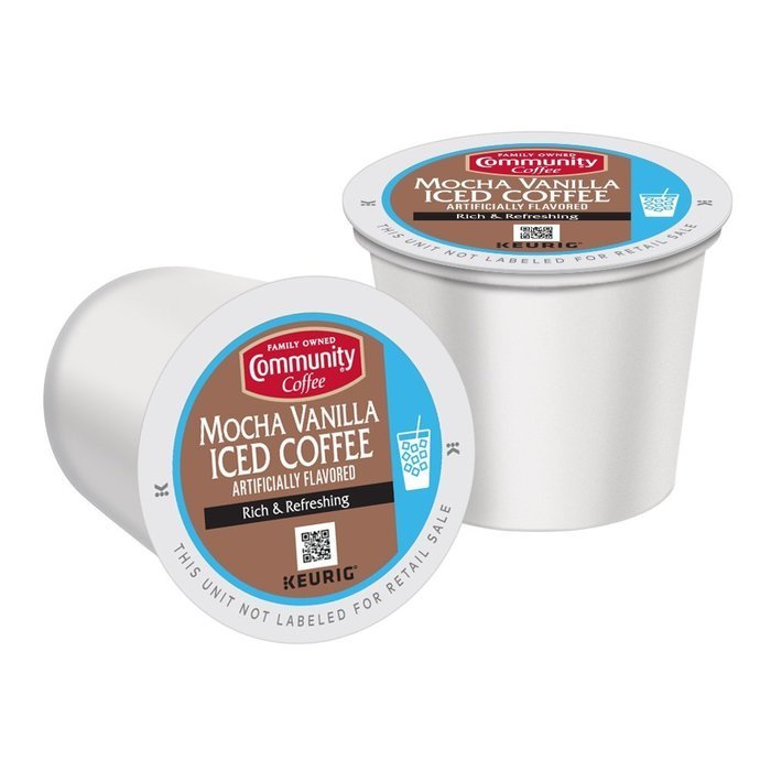 Community Coffee Iced Coffee K-Cup Pods, Mocha Vanilla, 12 Count (Pack of 3)