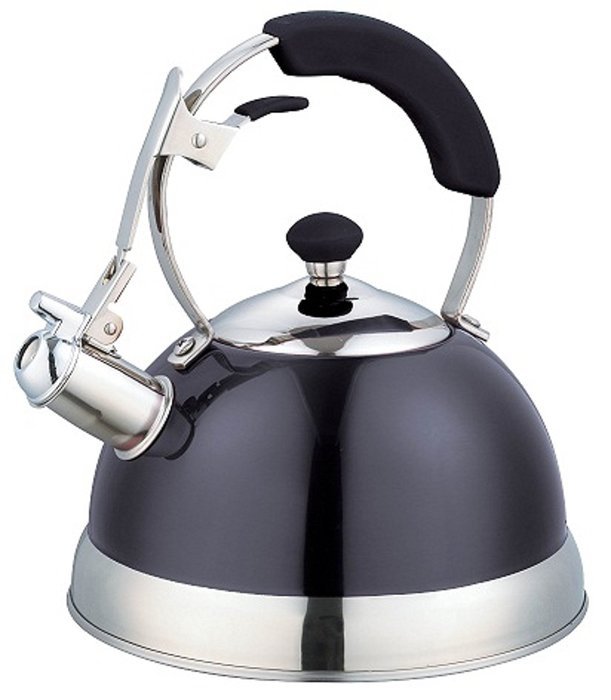 Uniware Heavy Duty Stainless Steel Whistling Kettle, 2.5 L, Black