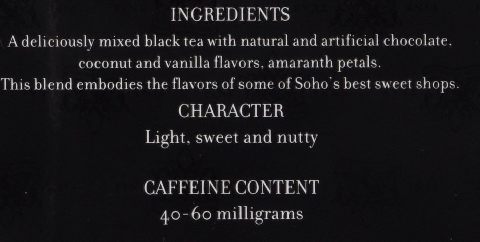 Harney & Sons SoHo Chocolate Coconut Tea - 20 Count Sachet Tin N4