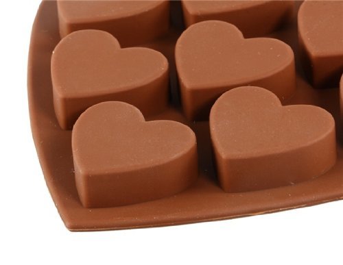 WruiHeart Shaped Silicone Cake Mold & Ice Tray (Brown) N3