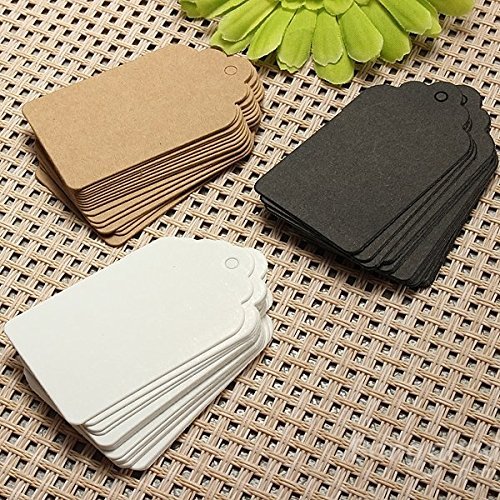 Saver 100pcs 7X4CM Scallop Kraft Paper Label Party Wedding Gift Name Cards Hand Draw Name Card N2