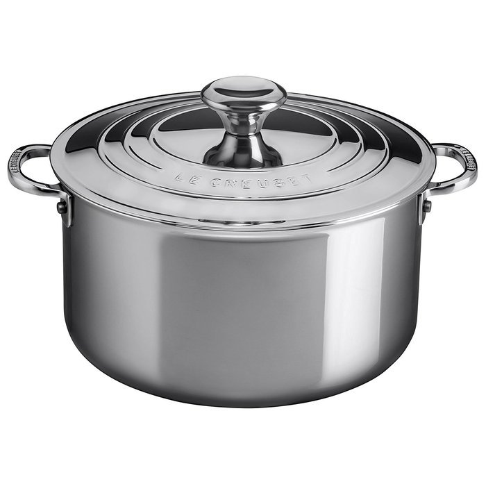 Le Creuset of America Stainless Steel Deep Casserole with Lid, 3-Quart, Stainless