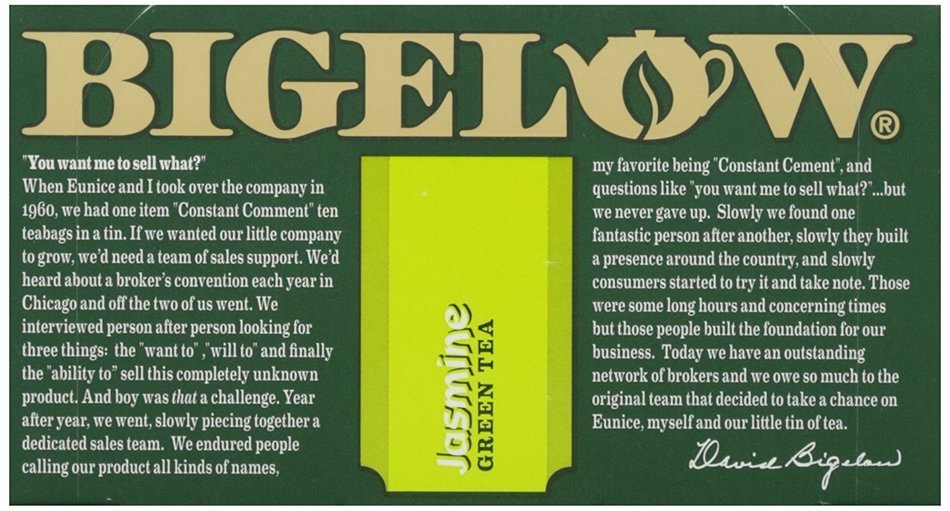 Bigelow Jasmine Green Tea 20 Count N4