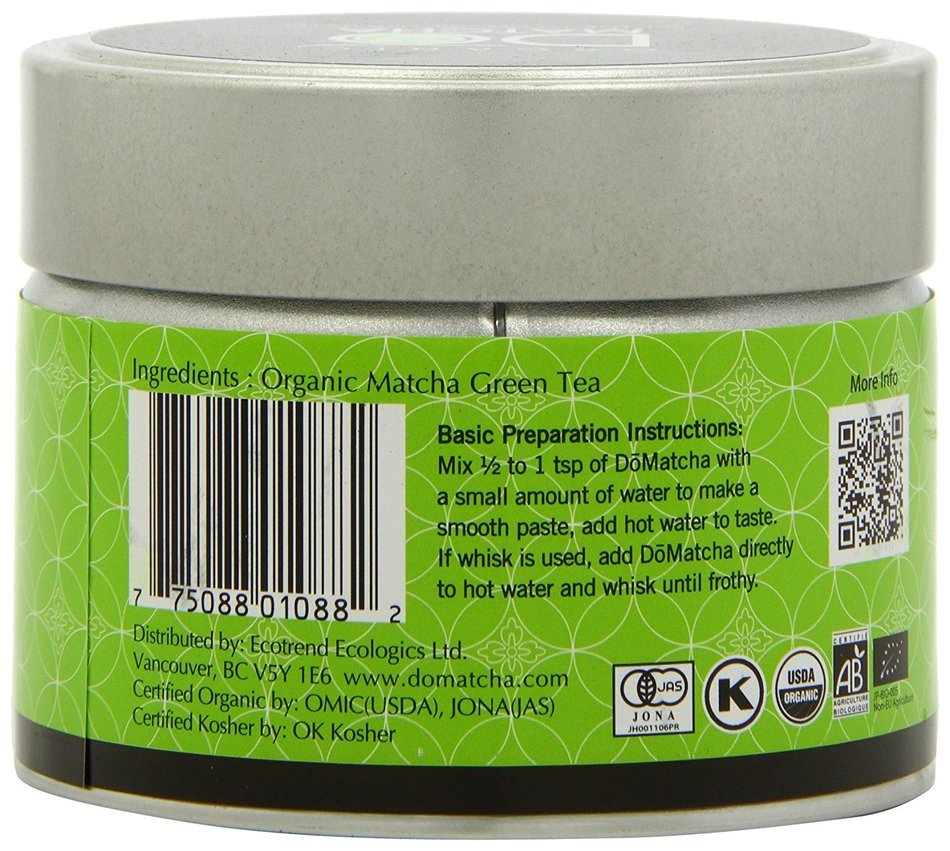 DōMatcha Green Tea, Organic Summer Harvest Matcha, 2.82oz Tin N4