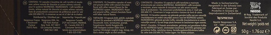 NESPRESSO OriginalLine: CIOCATTINO 10 Count N2