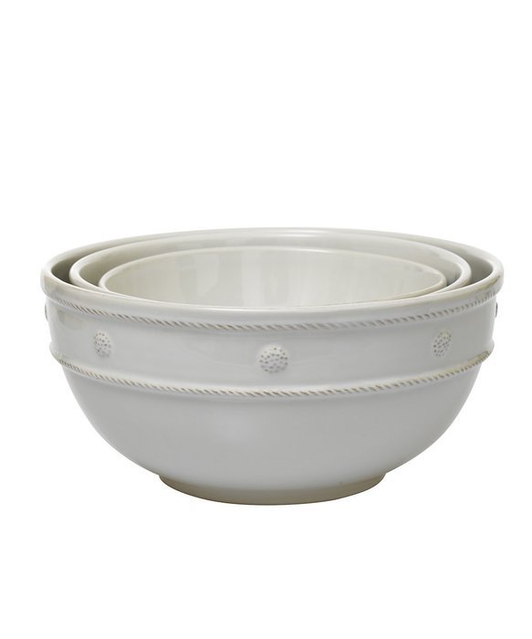 Juliska Berry & Thread Whitewash Mixing Bowls Set of Three