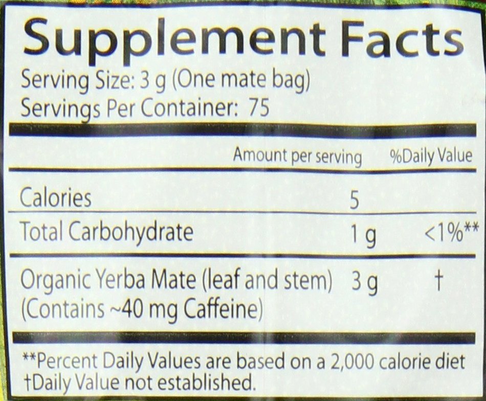 Guayaki Traditional Organic Mate Tea, 7.8oz (225g), 75 Tea Bags N3