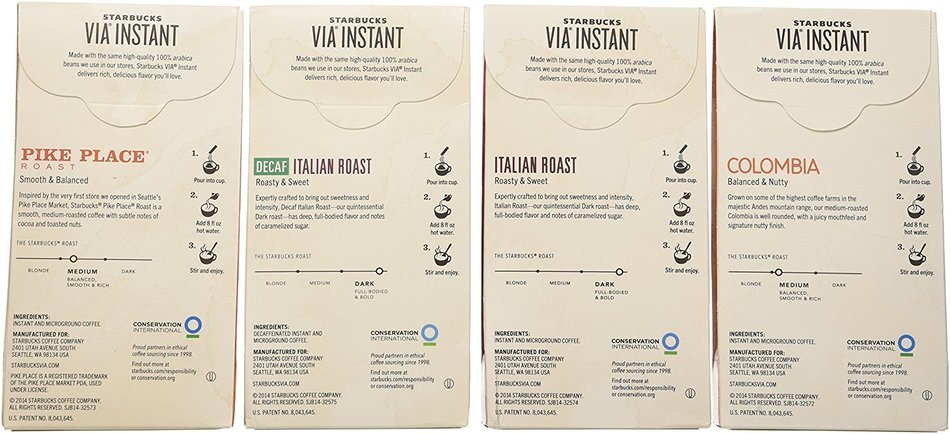 Starbucks Via Instant Coffee Bundle- 48 Packets of Assorted Flavors N2