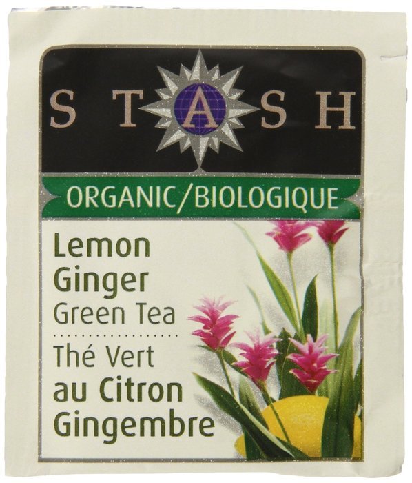 Stash Tea Organic Green Tea Bags in Foil, Lemon Ginger, 100 Count N2