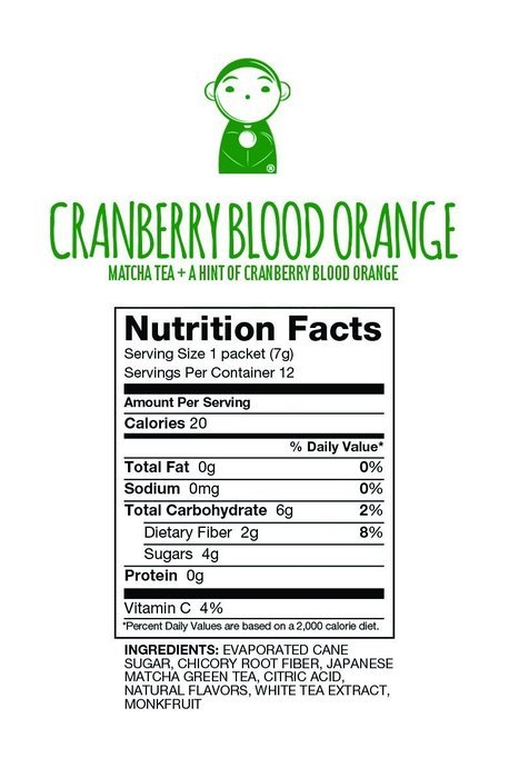 Matcha Green Tea Powder 100% Natural Antioxidant Infused Nutrient Rich Drink Mix, Cranberry Blood Orange, 12 Single... N4