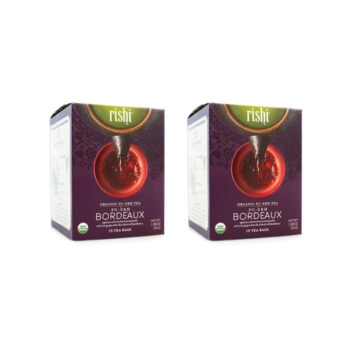Rishi Tea Organic Pu-Erh Tea Bordeaux -- 15 Tea Bags N6