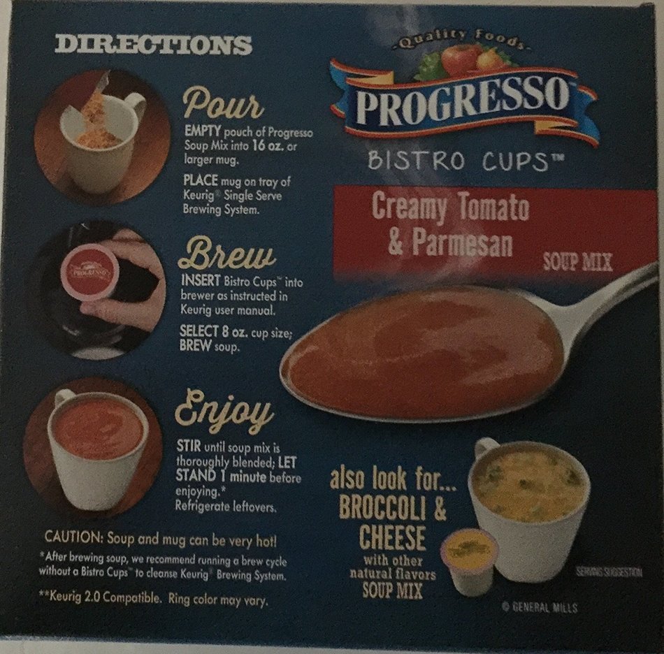 Keurig K Cup Hot Progresso Creamy Tomato Parmesan Soup Mix 4.0 oz N2